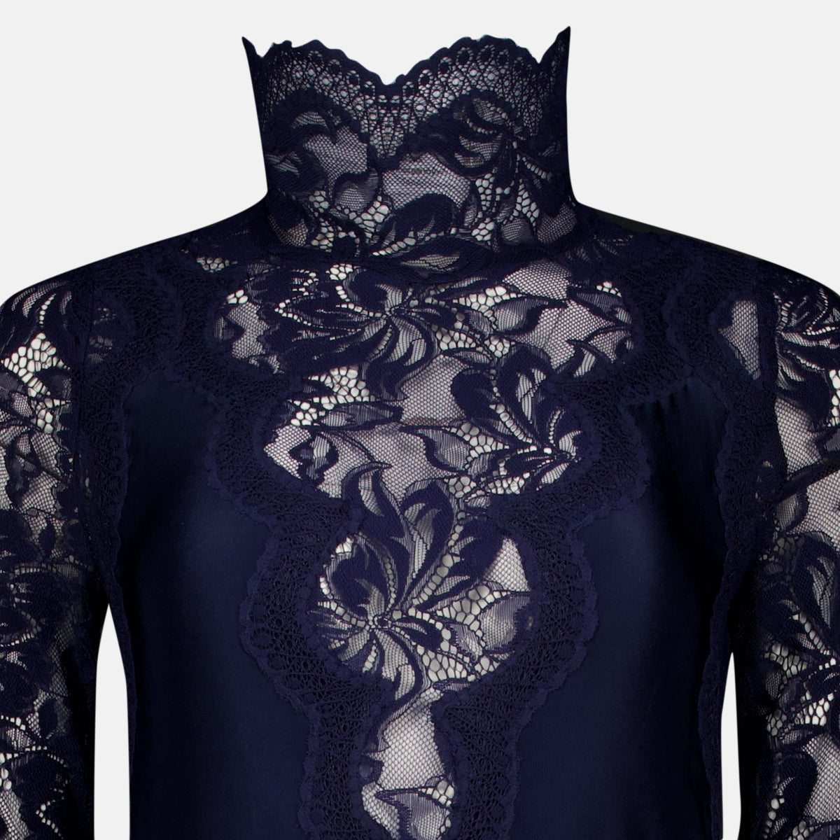 Navy Lace Long Dress