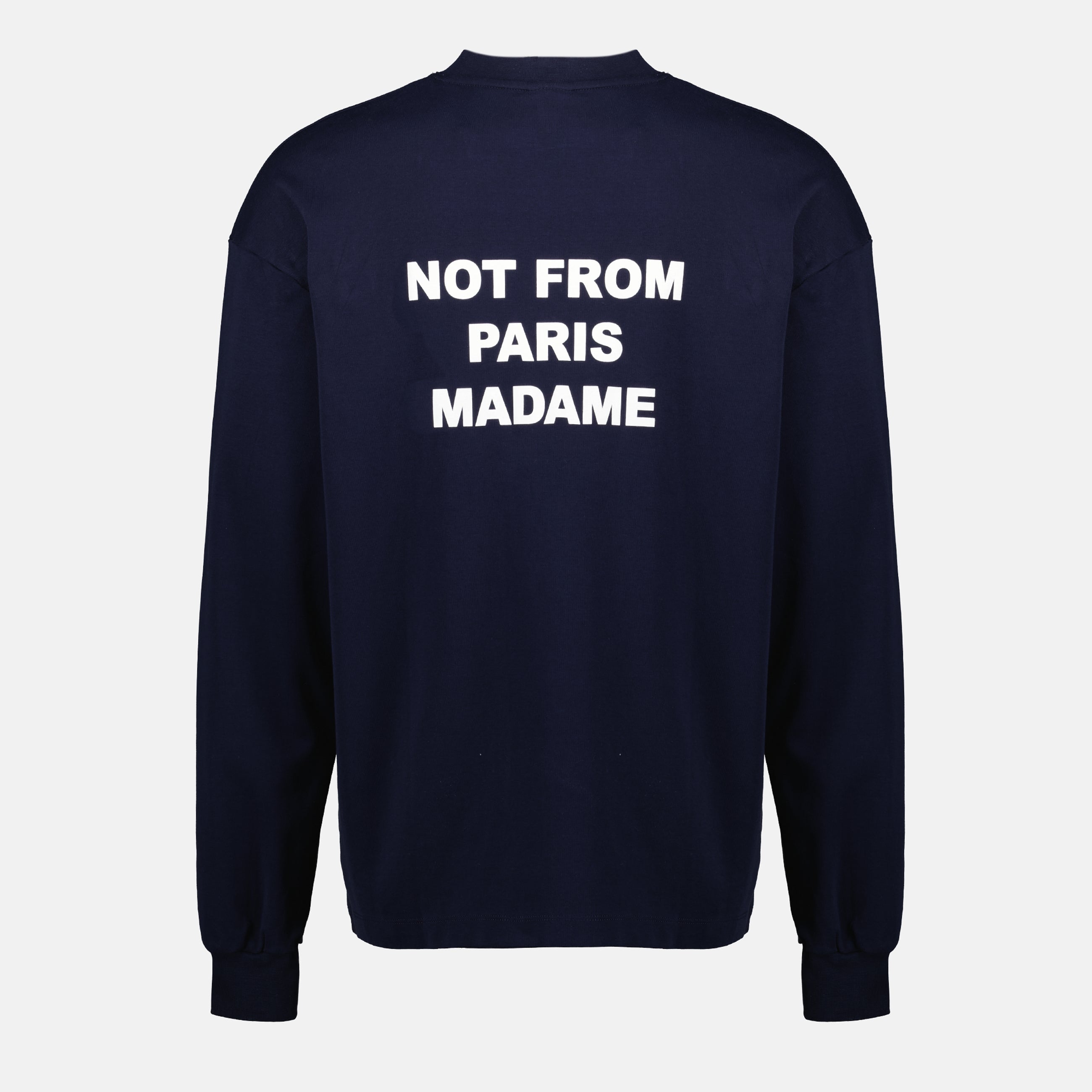 long sleeve t-shirt, slogan t-shirt, organic cotton, navy blue t-shirt, Drôle de Monsieur