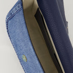 VLogo sac, blue denim bag, Valentino accessory, adjustable strap bag, floral embroidered shoulder bag