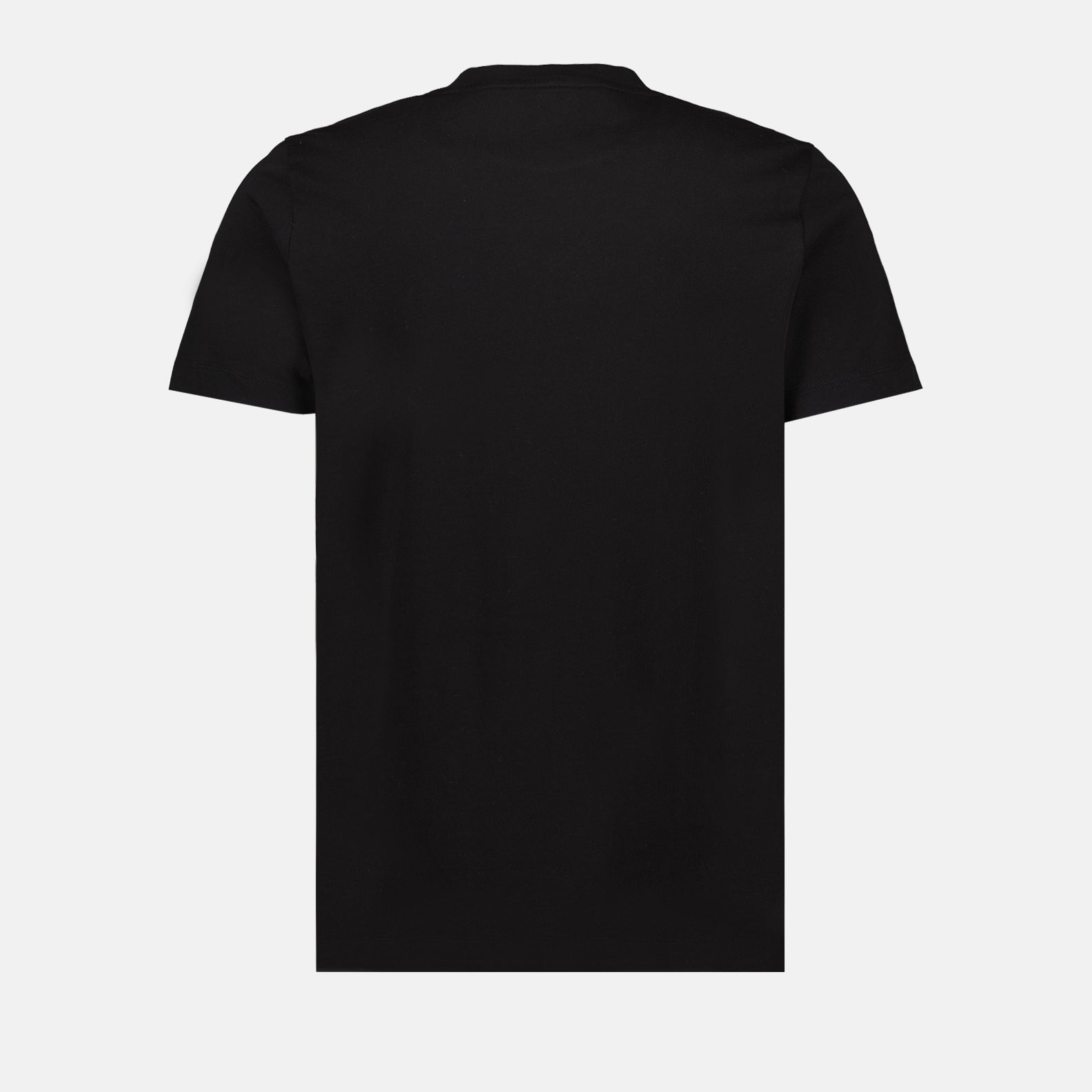 Moncler black T-shirt, Signature logo tee, Cotton T-shirt, Men's designer tee, Round neck T-shirt