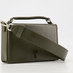 Brown leather bag, AMI Paris lunch bag, unisex leather accessory, stylish lunch bag, Spring-Summer collection