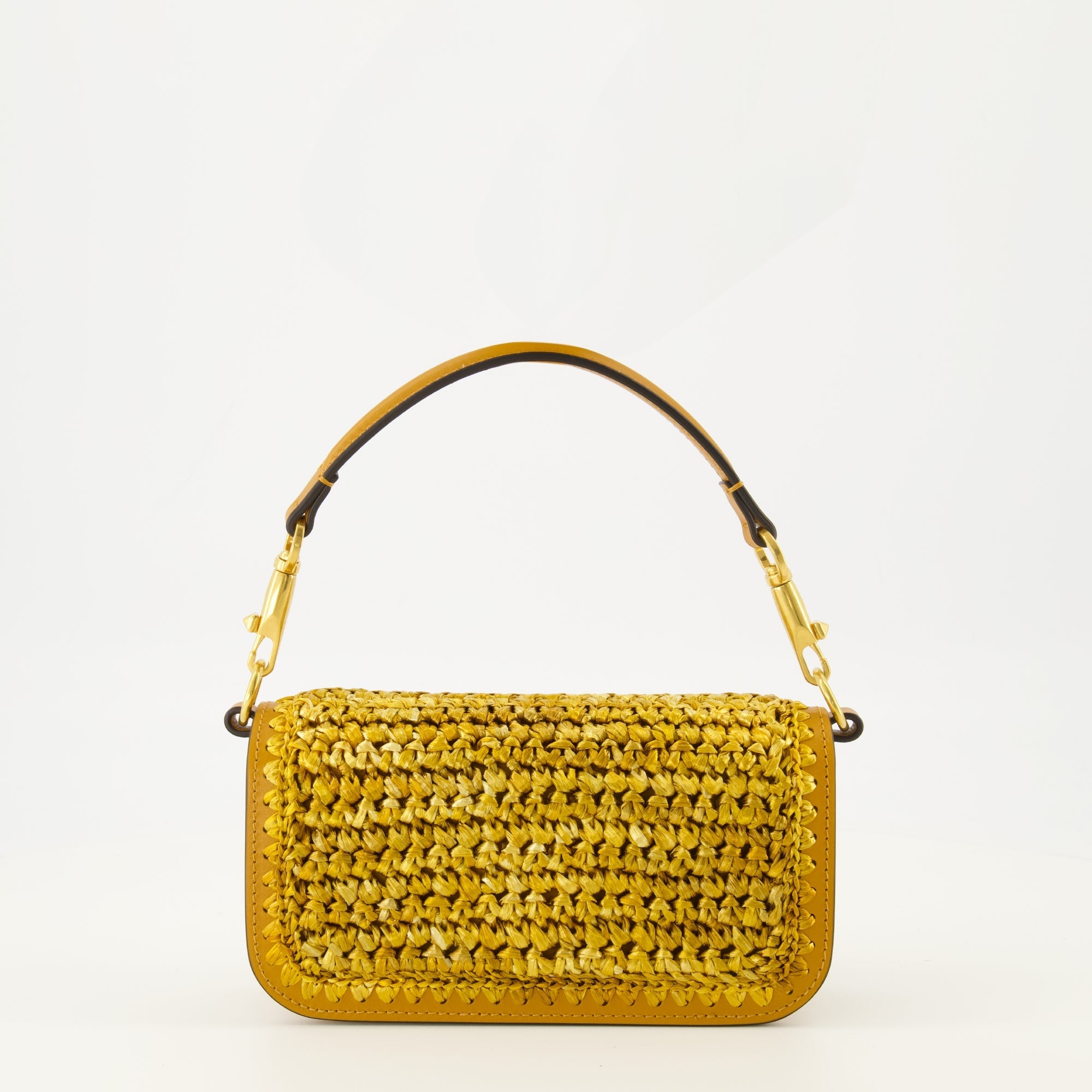 Image of Locò Leather and Raffia Bag by Valentino Garavani for Women - Season Spring-Summer 2026 - Back View