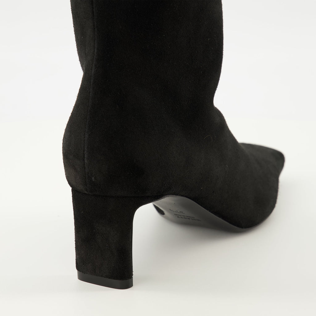 Khaite boots, Ona noir, calf leather, ankle boots, Fall-Winter collection