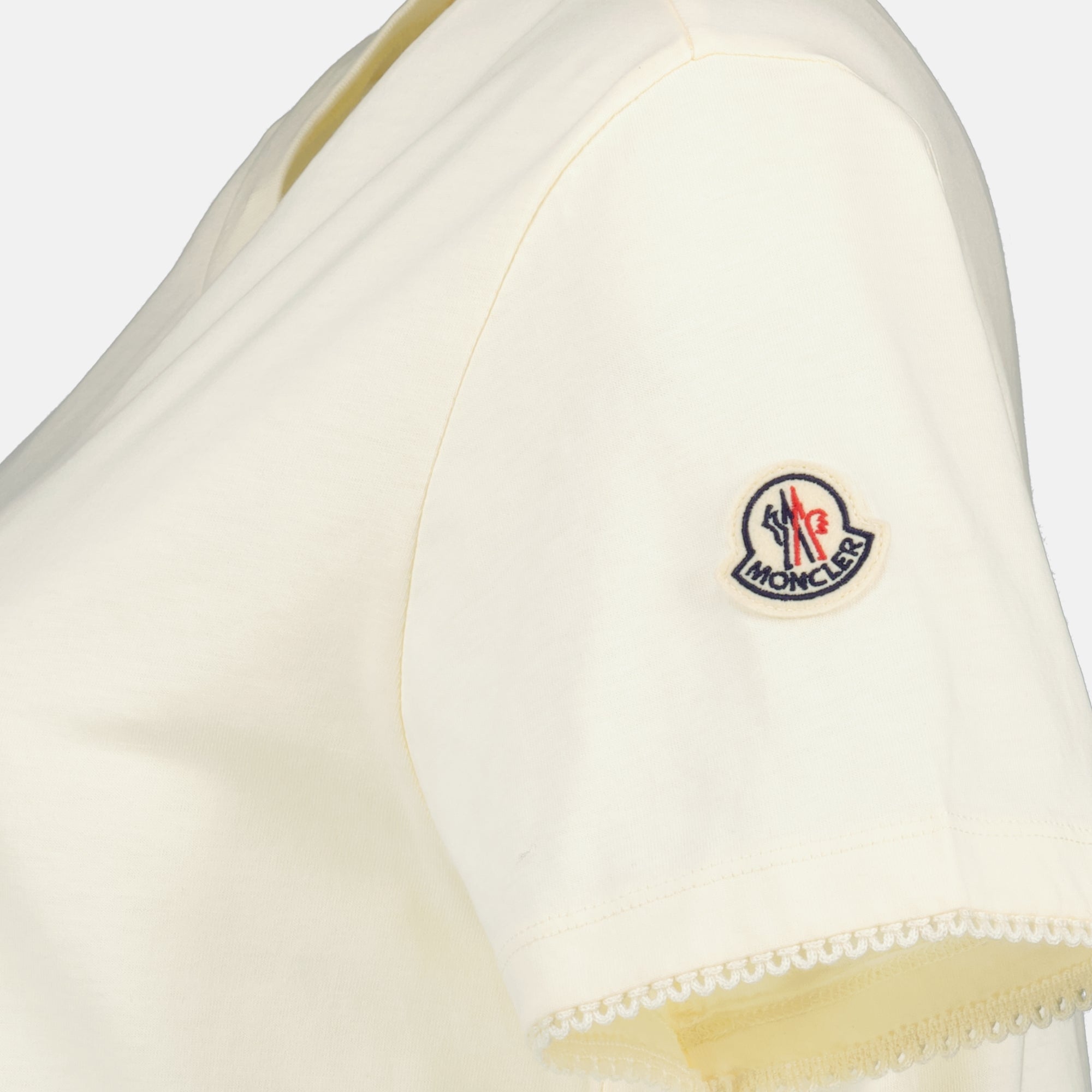 Image of White Logo T-Shirt by Moncler for Women - Season Spring-Summer 2026 - Detail View 1