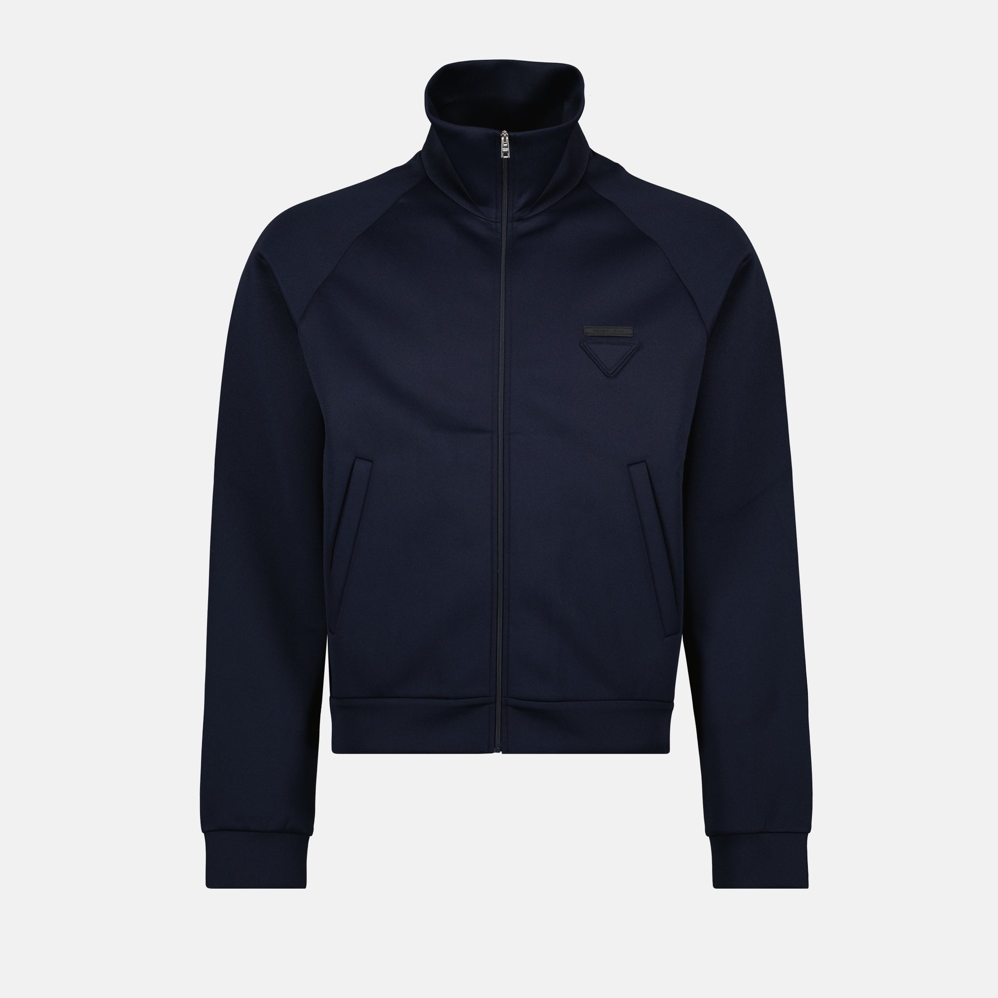 Prada jacket, technical fabric, navy zip jacket, men's outerwear, fall winter collection