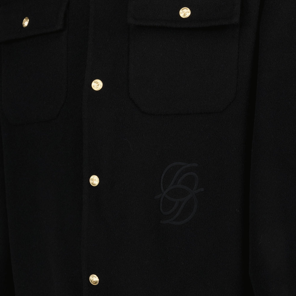 wool shirt jacket, Drôle De Monsieur, black jacket, Autumn-Winter collection, men's outerwear