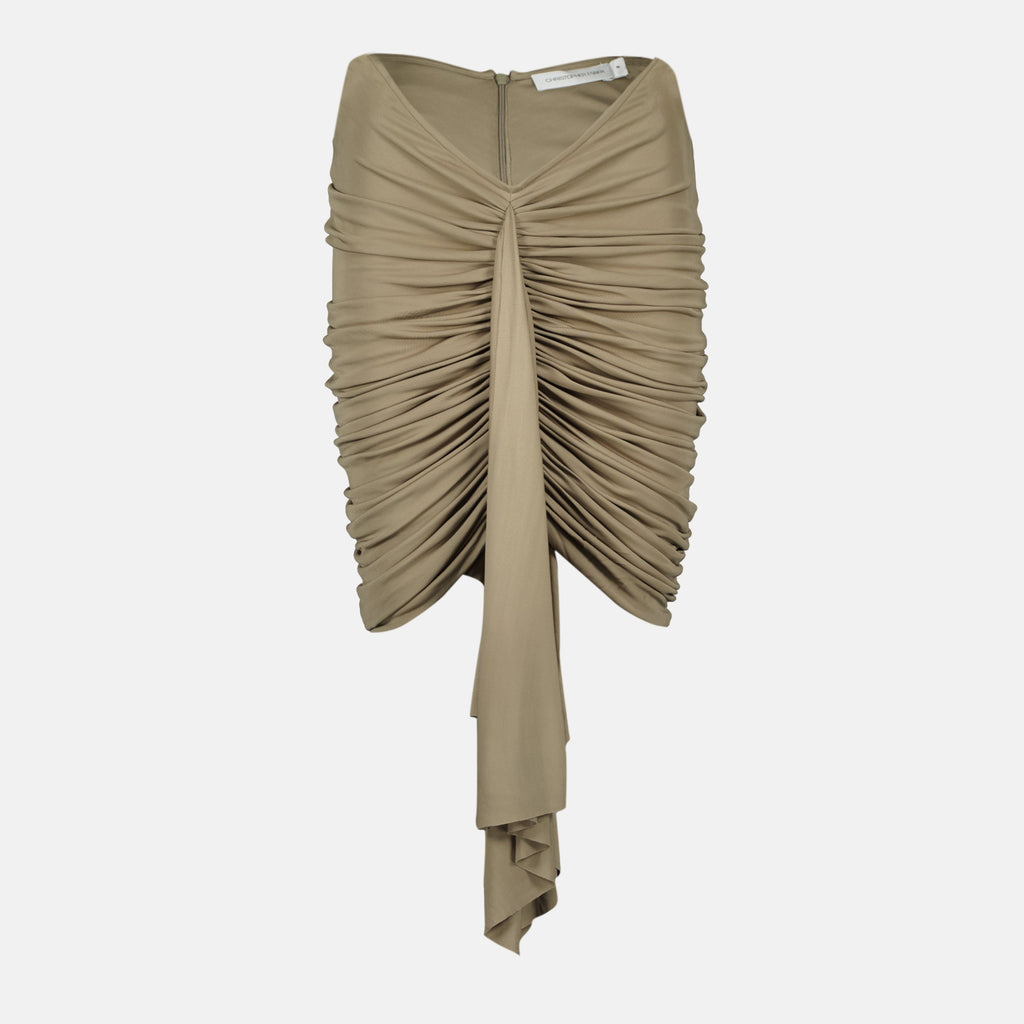 draped skirt, Christopher Esber, vivenda, khaki skirt, jersey fashion