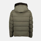 Image of Olive Green Puffer Jacket with Logo by Moncler for Men - Season Autumn-Winter 2024 - Detail View 2