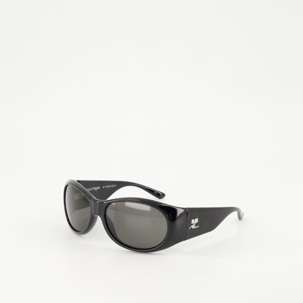 black sunglasses, Courrèges Hybrid 01, luxury eyewear, Autumn-Winter 2024, acetate sunglasses