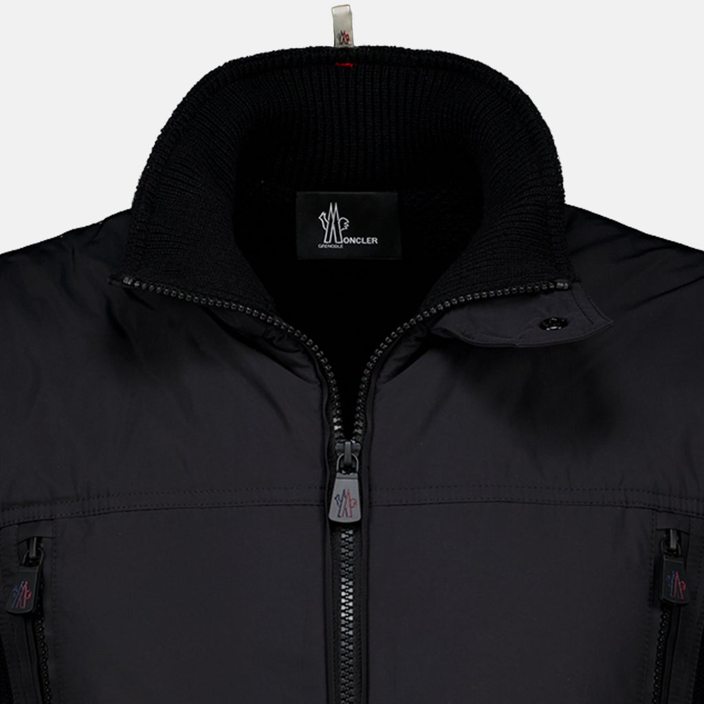 Black Wool and Polyester Cardigan