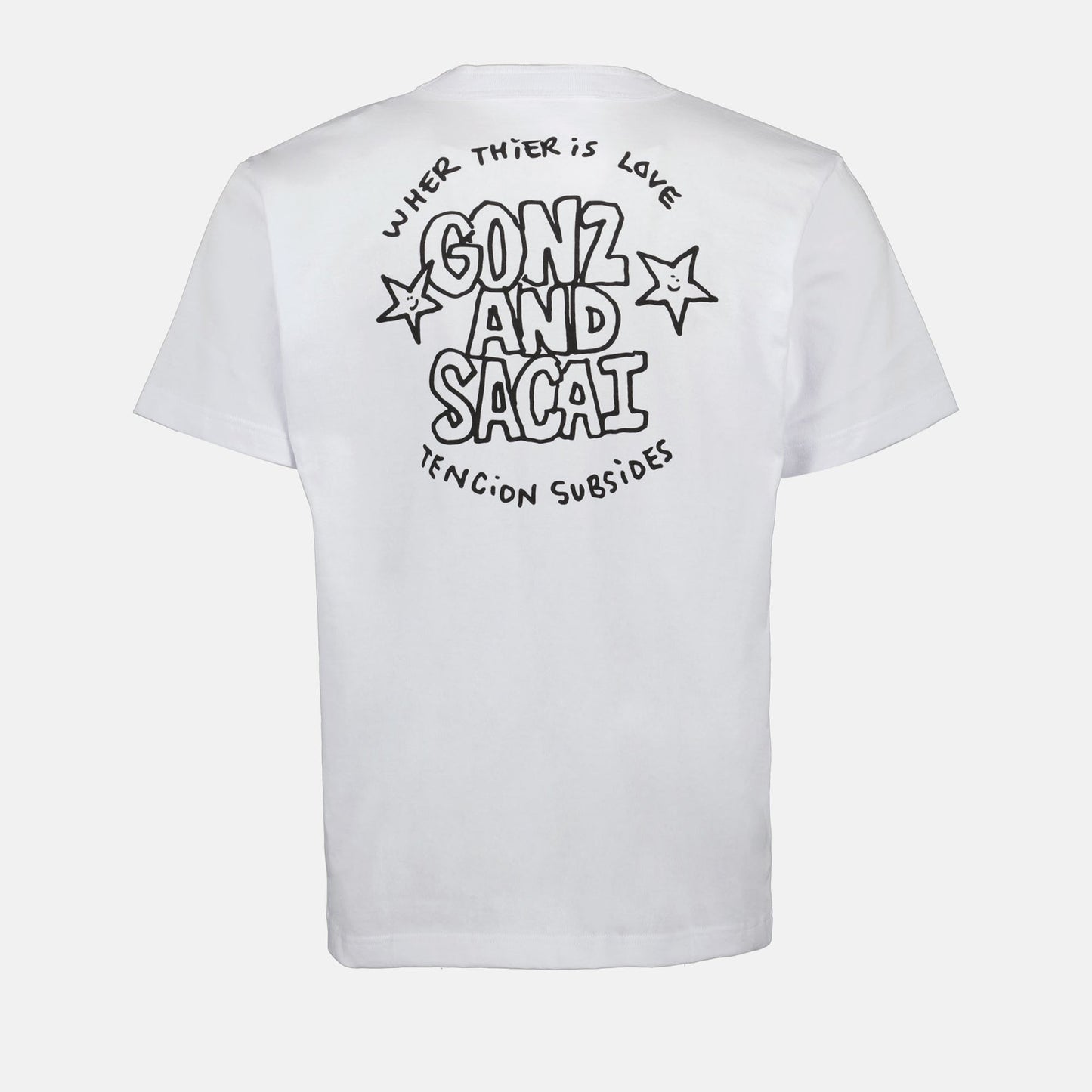 Sacai T-shirt, White Logo T-shirt, Luxury Ready-to-Wear, Premium Cotton T-shirt, Designer T-shirt