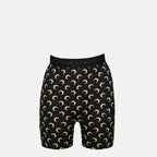 Moon print cycling shorts, Marine Serre shorts, high waist shorts, polyamide athletic wear, Fall-Winter 2025 collection