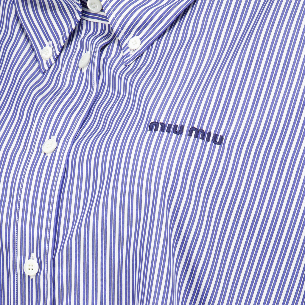 Marine Gestreifte Popeline Bluse