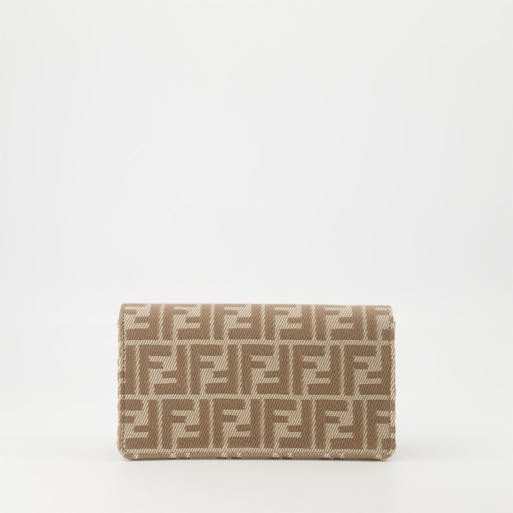 Baguette wallet, denim effect wallet, Fendi wallet, women's accessories, designer wallet