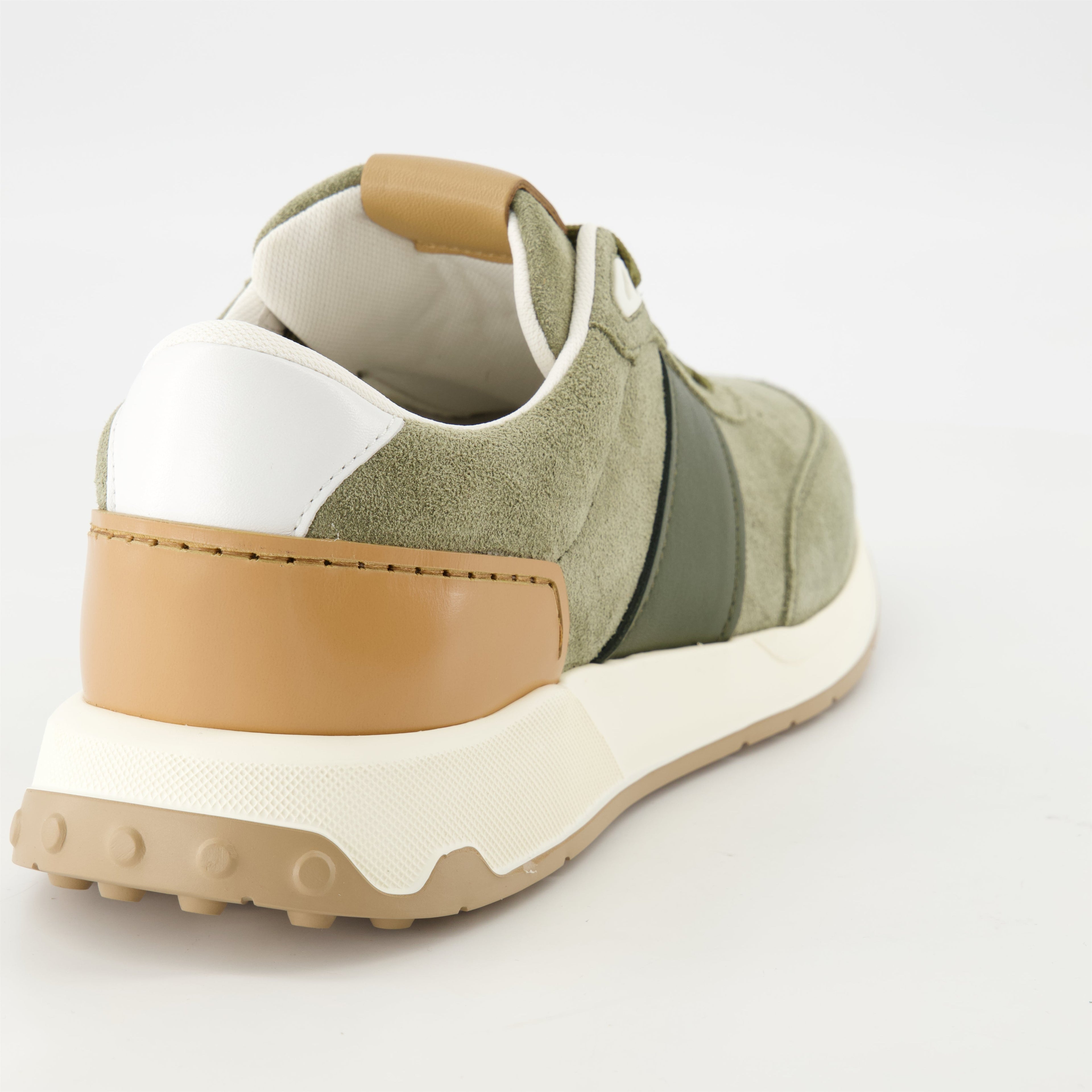suede sneakers, Tod's footwear, green sneakers, casual shoes, luxury footwear