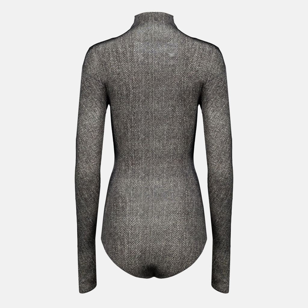 Body in viscosa con motivo chevron