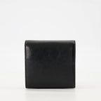 black leather wallet, AMI Paris, grained leather, practical wallet, stylish accessory