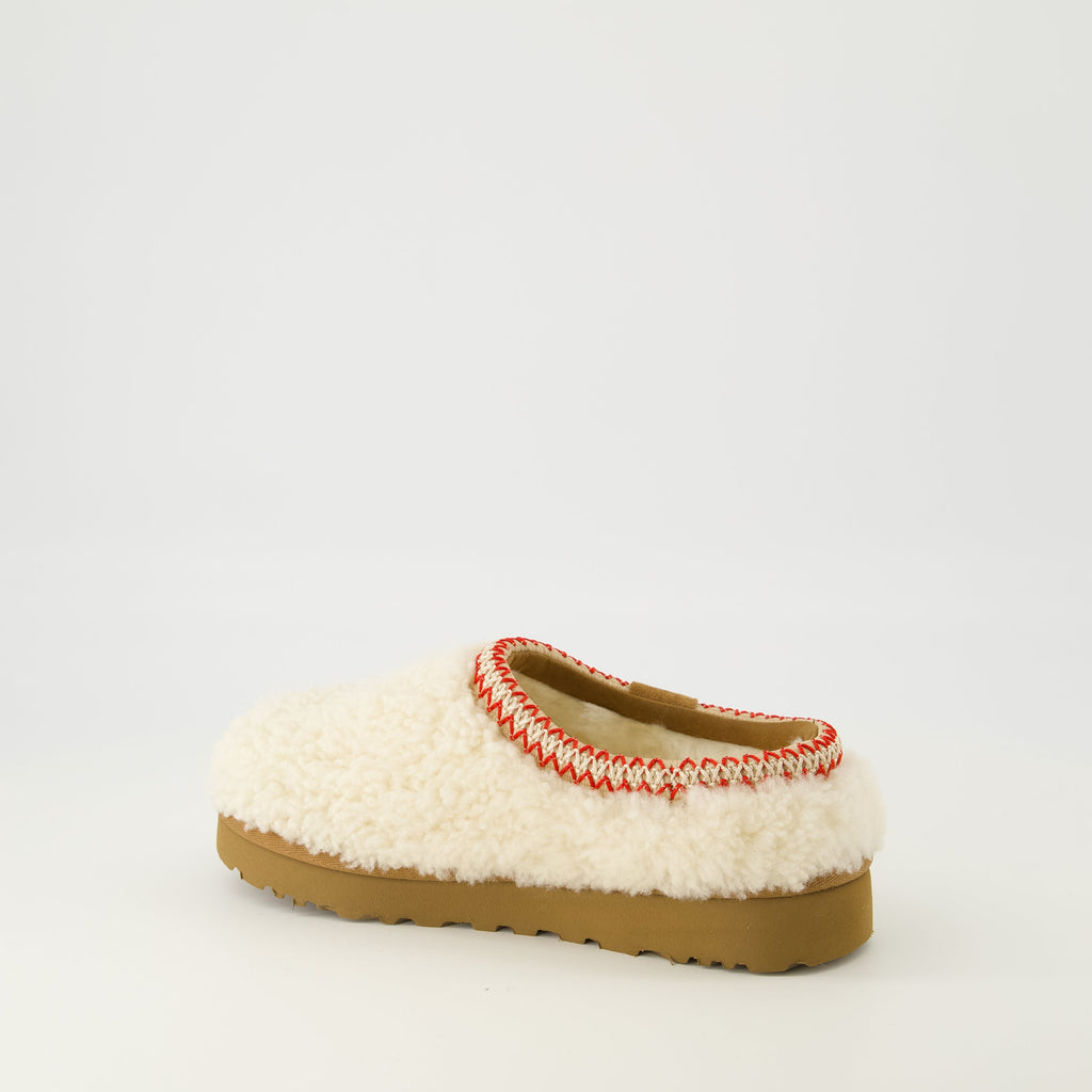 Ugg Mules, Curly Sheepskin Shoes, Autumn Winter Footwear, Comfortable Slip-On Mules, UGGplush Footbed