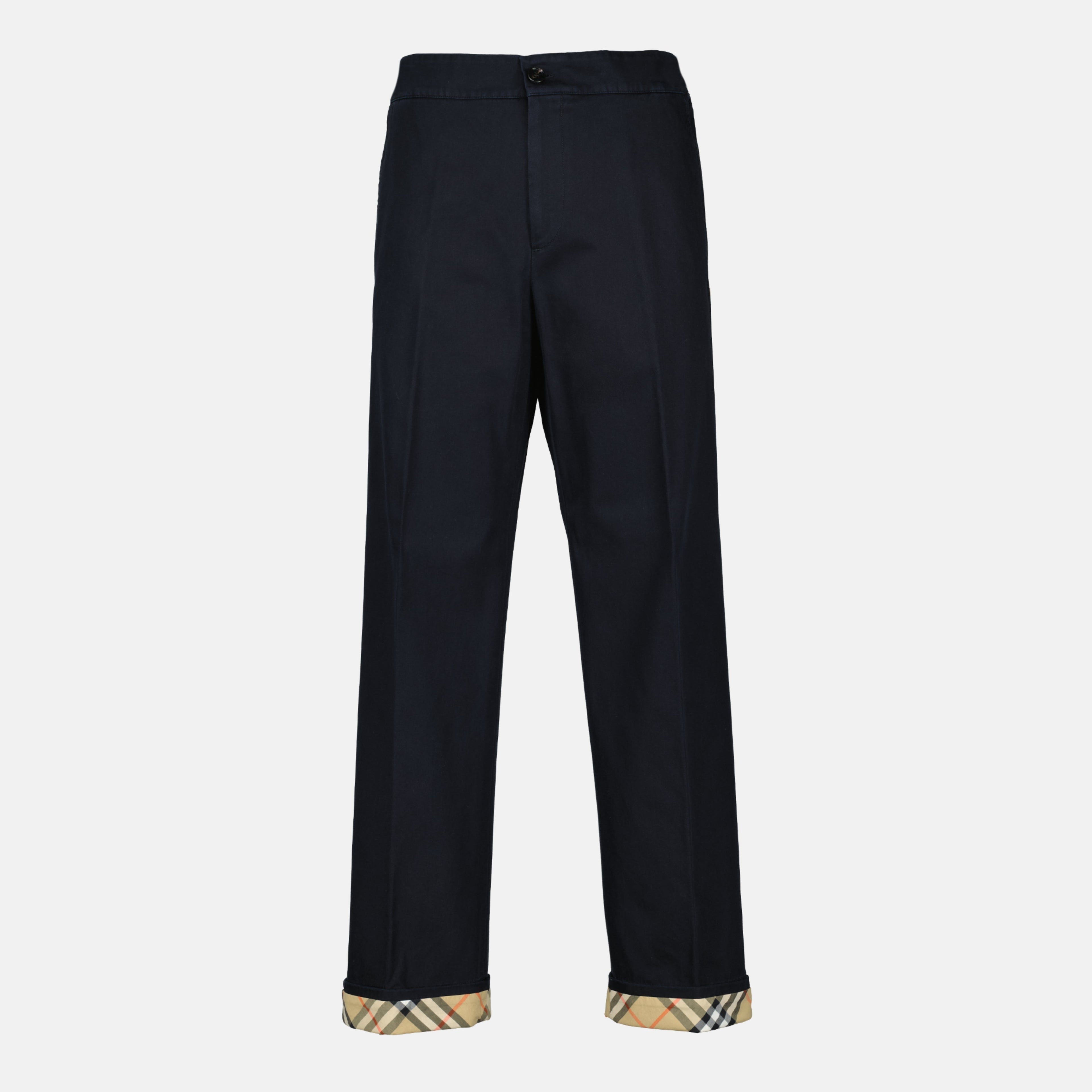 black gabardine trousers burberry men 15636663730556