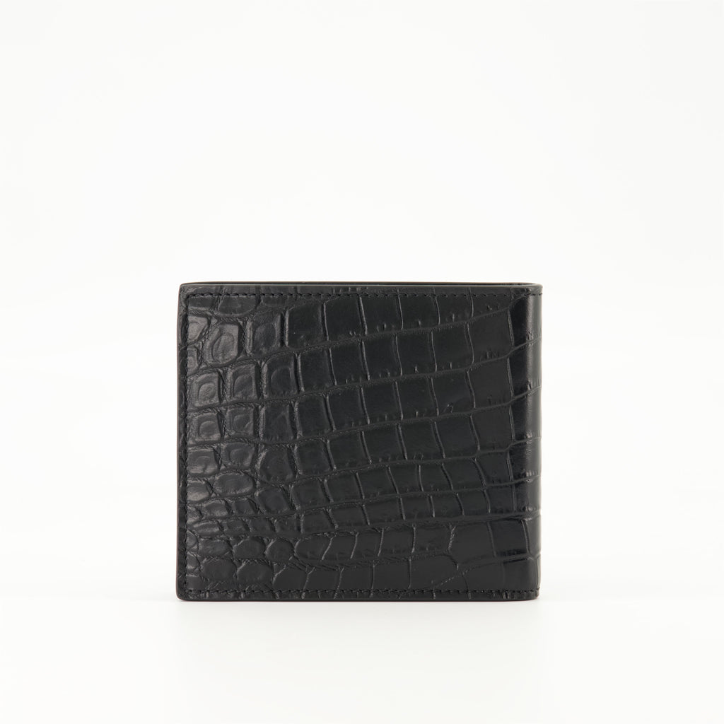 wallet, crocodile embossed, calfskin wallet, luxury accessories, designer wallet