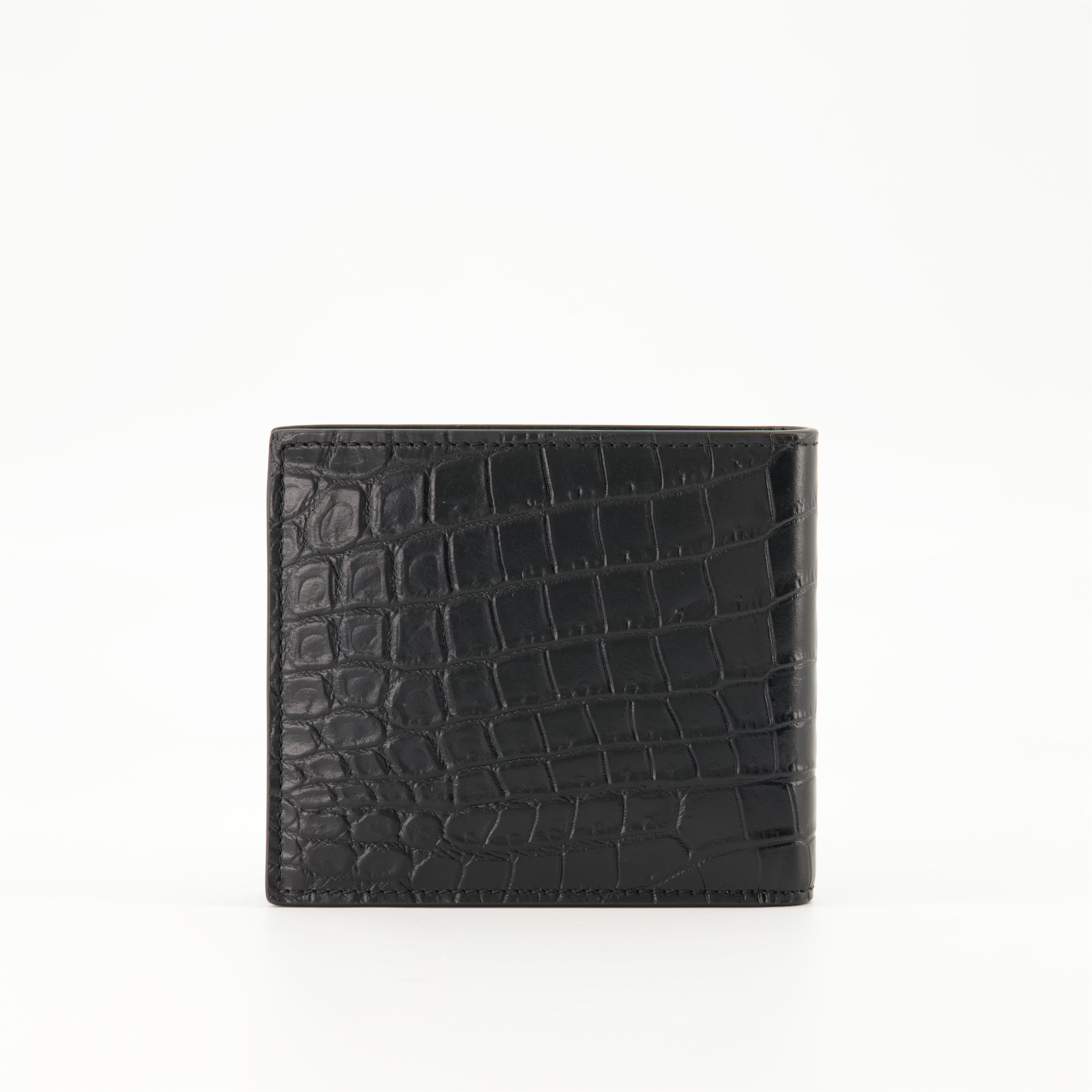 wallet, crocodile embossed, calfskin wallet, luxury accessories, designer wallet