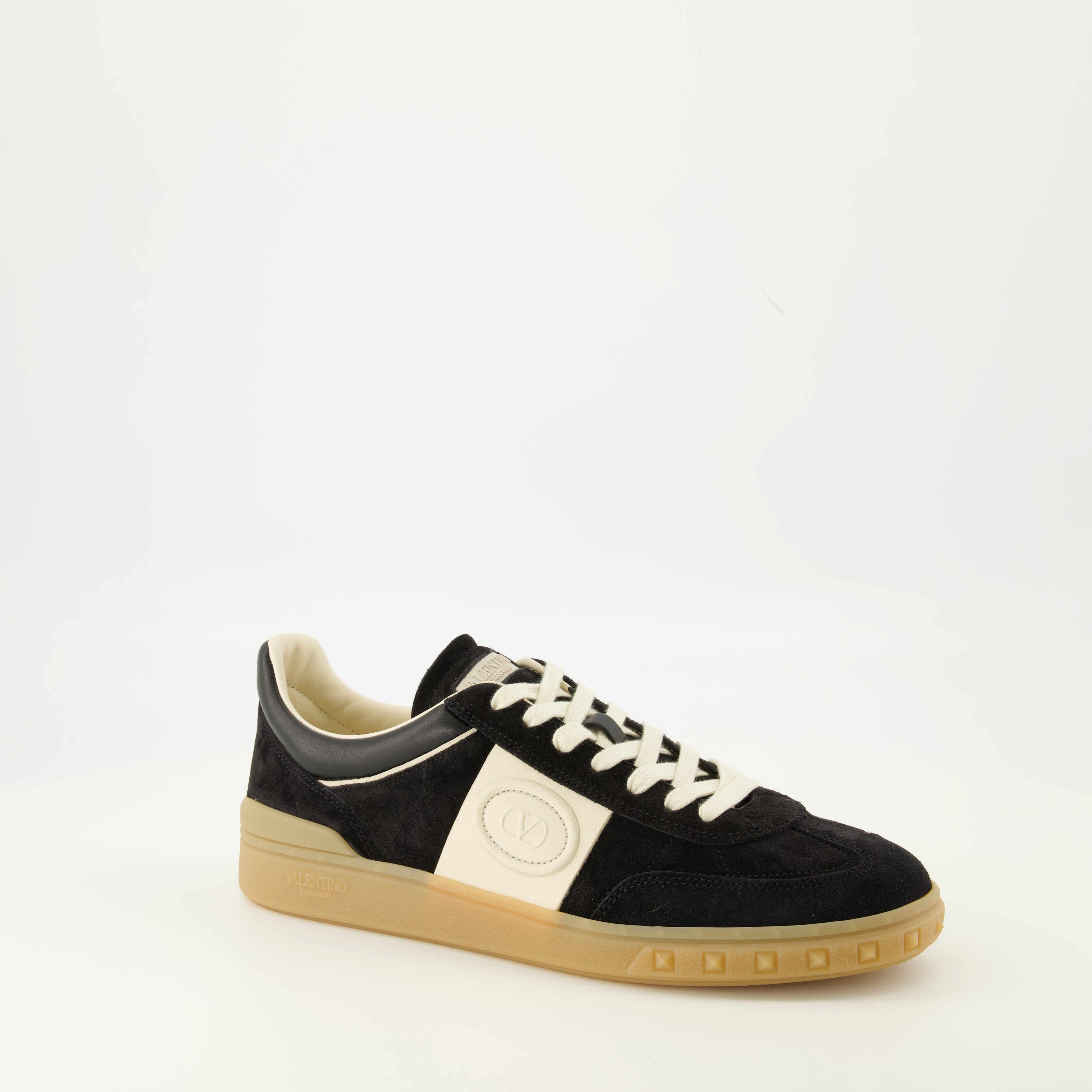 black leather sneakers, Valentino Garavani, modern footwear, men's sneakers, fashion sneakers