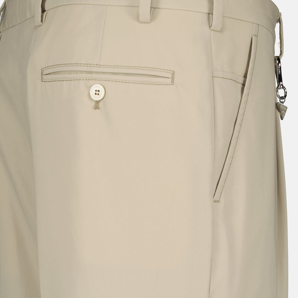 Pantalons en Coton Beige