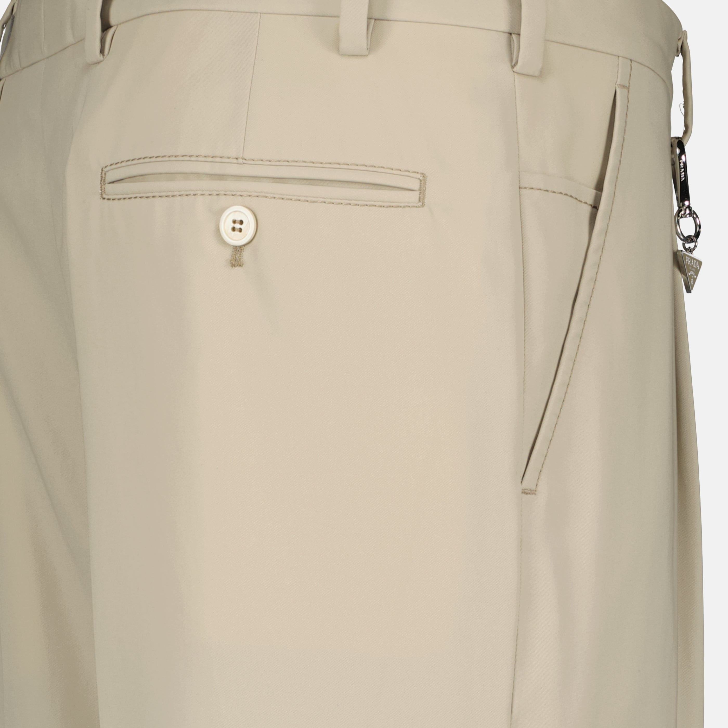 Pantalons en Coton Beige