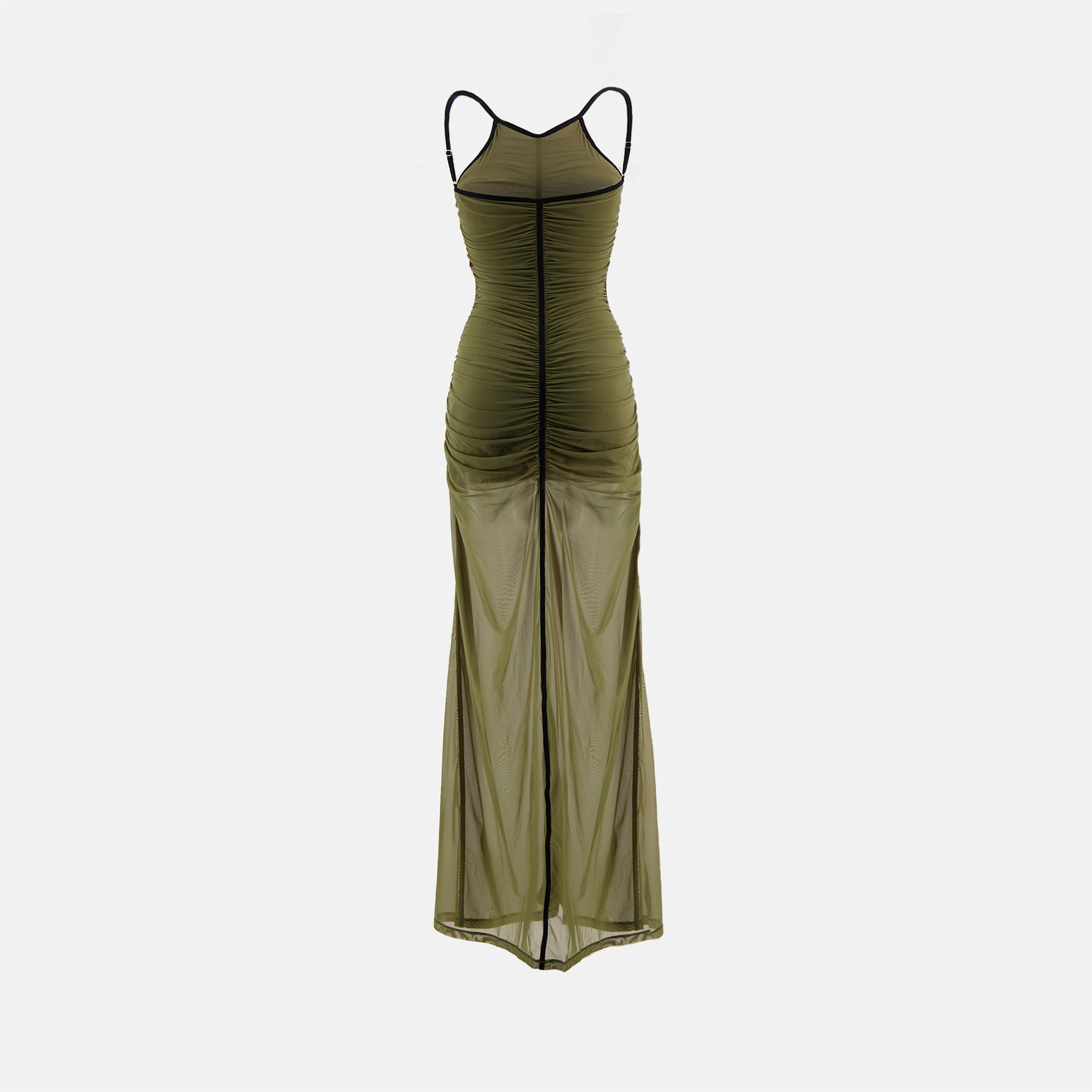 D-Amami dress, kaki green dress, women's dress, stylish dress, modern design
