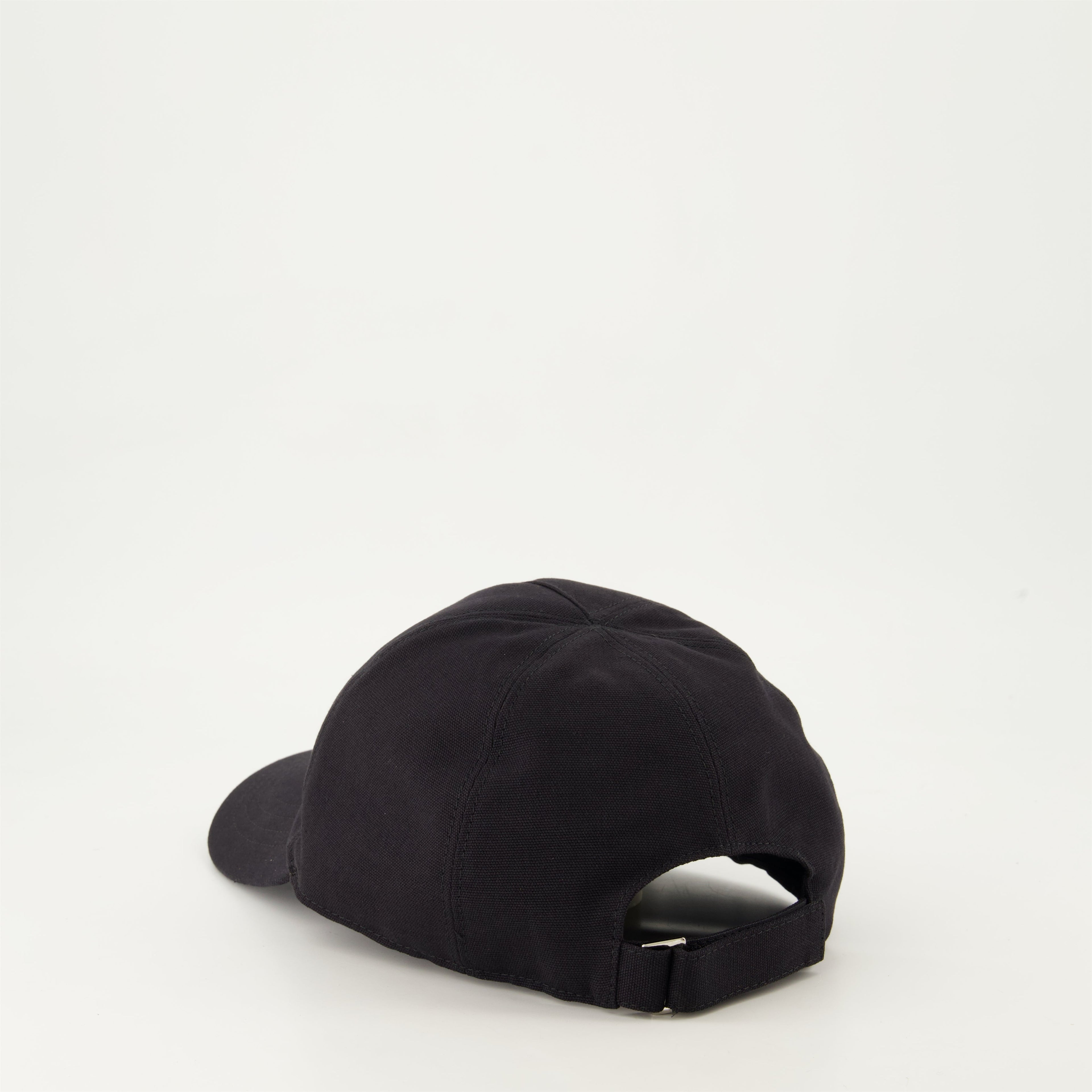 Black cotton cap, denim style hat, elegant men's accessory, casual headwear, Autumn-Winter collection