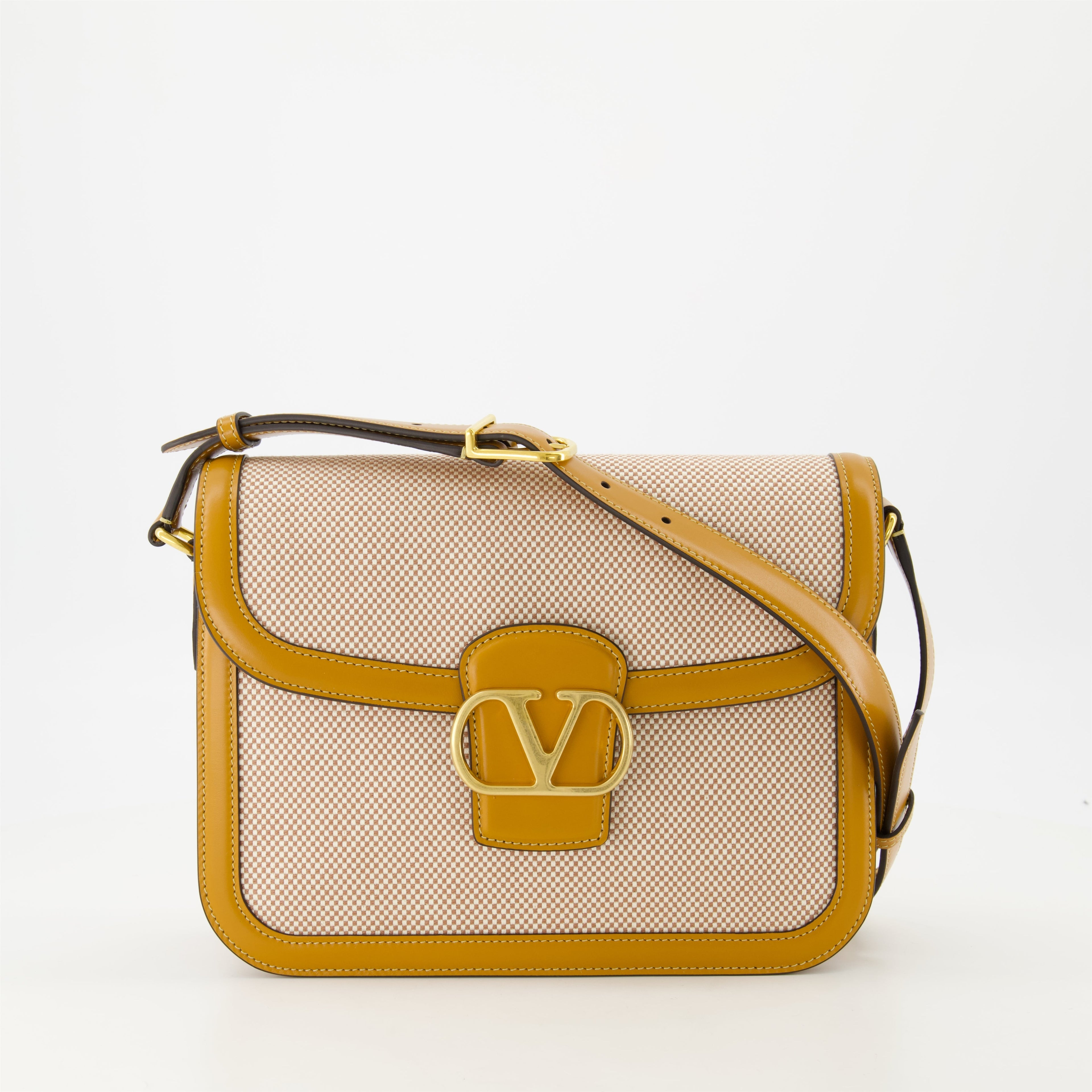 Image of Canvas Leather Sac 9T05 by Valentino Garavani for Women - Season Spring-Summer 2025 - Front View