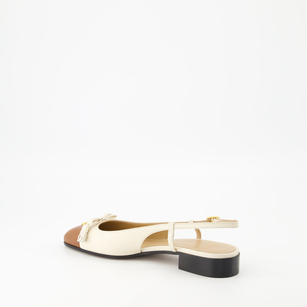 beige ballet flats, leather shoes, Valentino Garavani, ankle strap flats, Spring-Summer 2025 collection