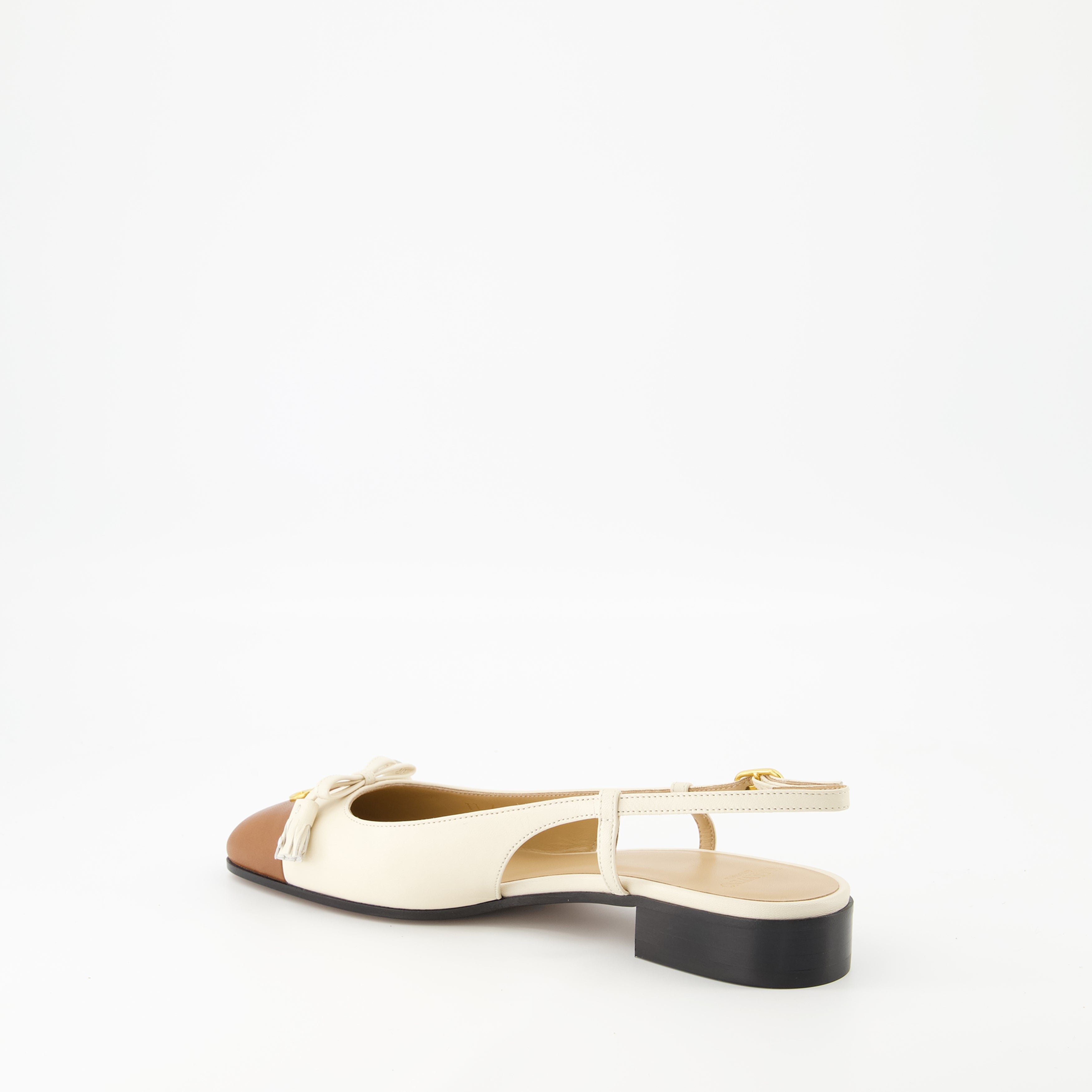 beige ballet flats, leather shoes, Valentino Garavani, ankle strap flats, Spring-Summer 2025 collection