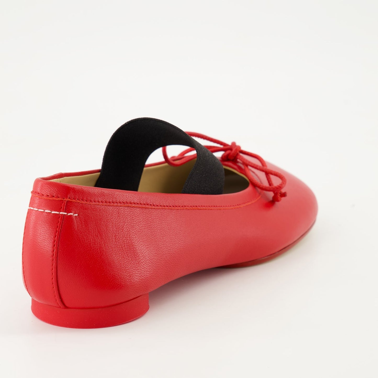 red leather ballet flats, MM6 Anatomic shoes, Autumn-Winter 2024 footwear, luxury flats, designer ballet flats