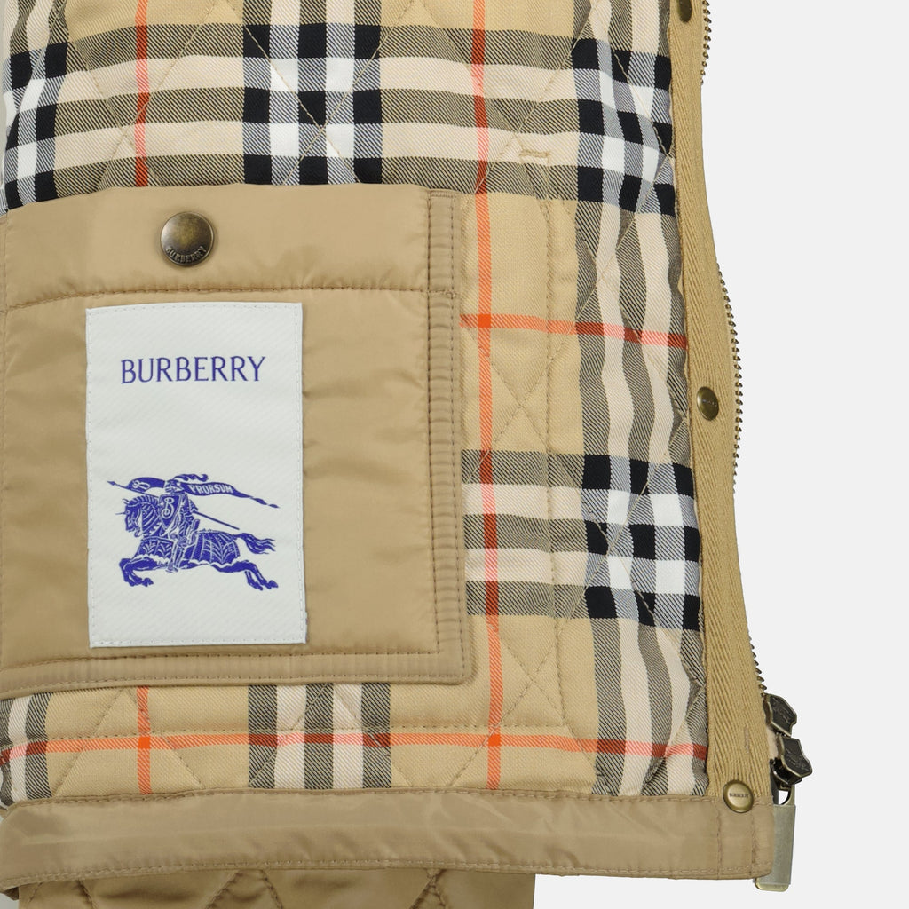 Burberry jacket, quilted jacket, beige outerwear, Fall-Winter collection, designer women's jacket