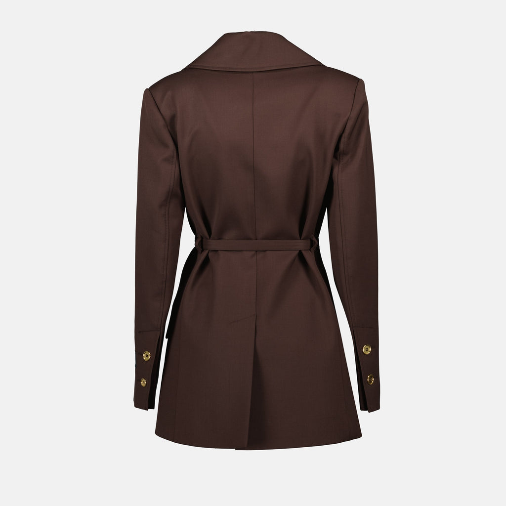 brown coat, mid-length coat, wool coat, Patou coat, Autumn-Winter fashion