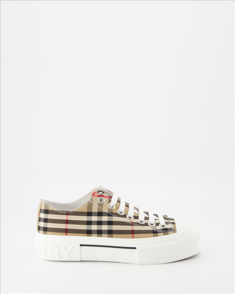 Burberry, Women's sneakers, Checkered canvas, Luxury footwear, Designer sneakers