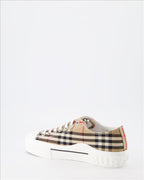 Burberry sneakers, luxury men's sneakers, checkered pattern shoes, beige sneakers, designer footwear for men