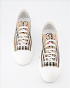 Burberry sneakers, luxury men's sneakers, checkered pattern shoes, beige sneakers, designer footwear for men