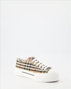 Burberry, Women's sneakers, Checkered canvas, Luxury footwear, Designer sneakers