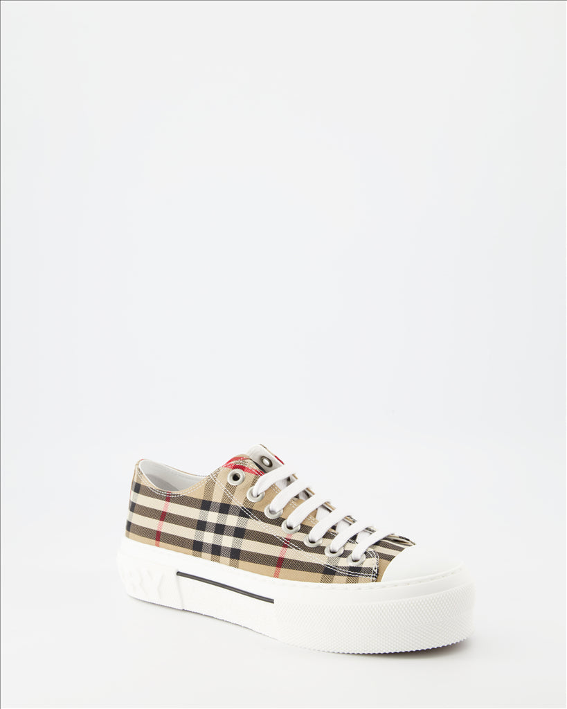 Burberry, Women's sneakers, Checkered canvas, Luxury footwear, Designer sneakers