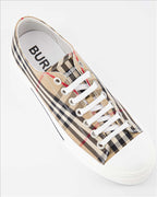Burberry sneakers, luxury men's sneakers, checkered pattern shoes, beige sneakers, designer footwear for men