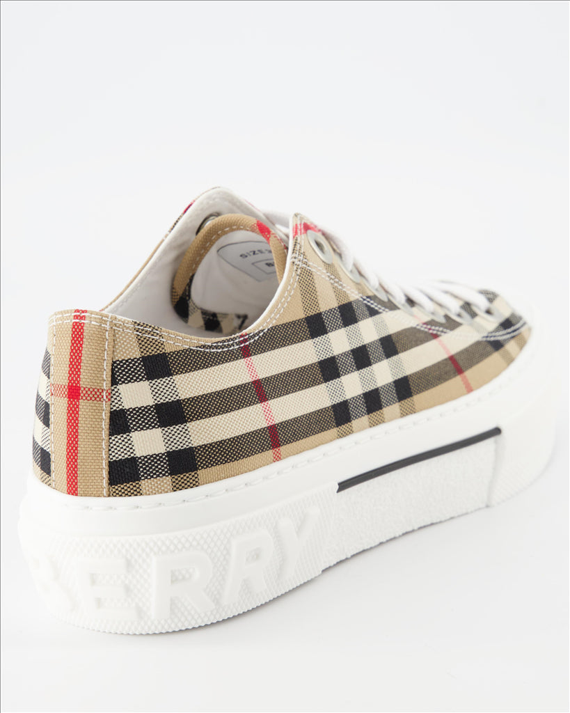 Burberry, Women's sneakers, Checkered canvas, Luxury footwear, Designer sneakers