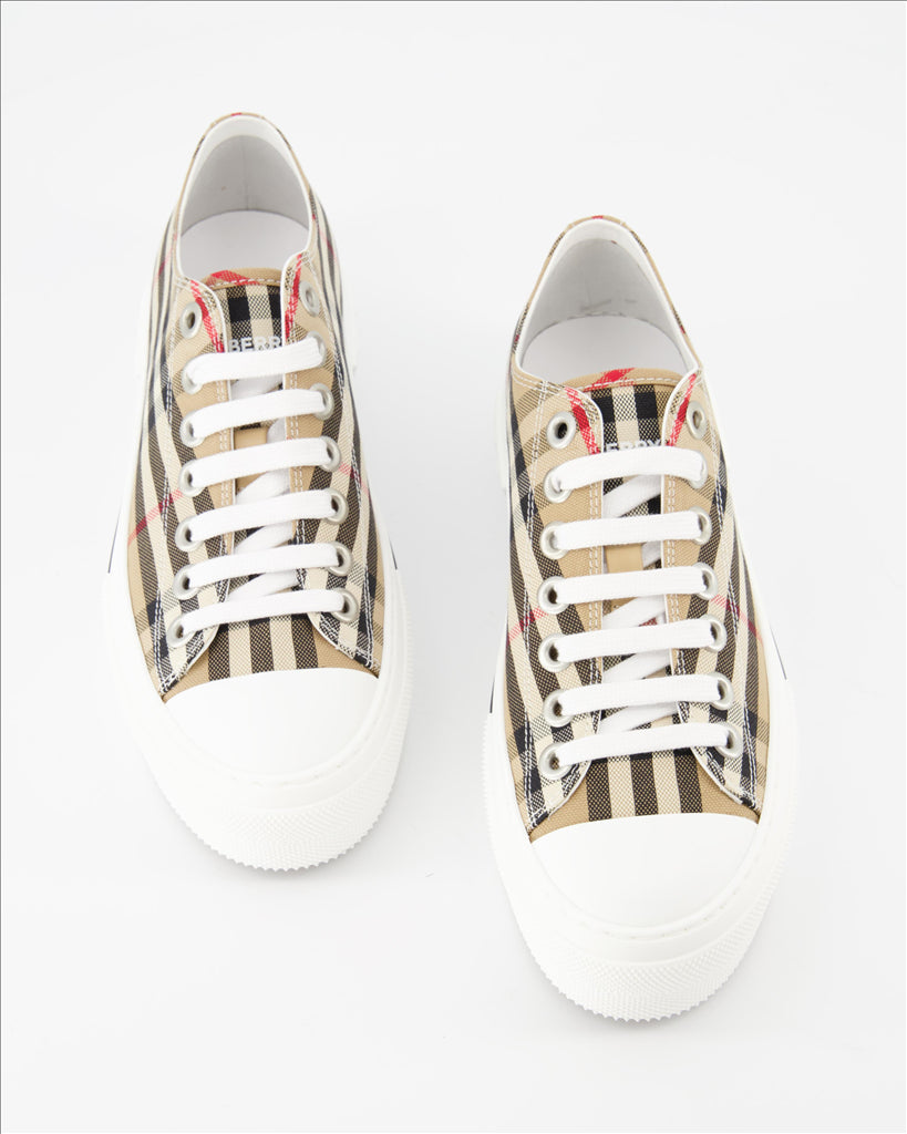 Burberry, Women's sneakers, Checkered canvas, Luxury footwear, Designer sneakers