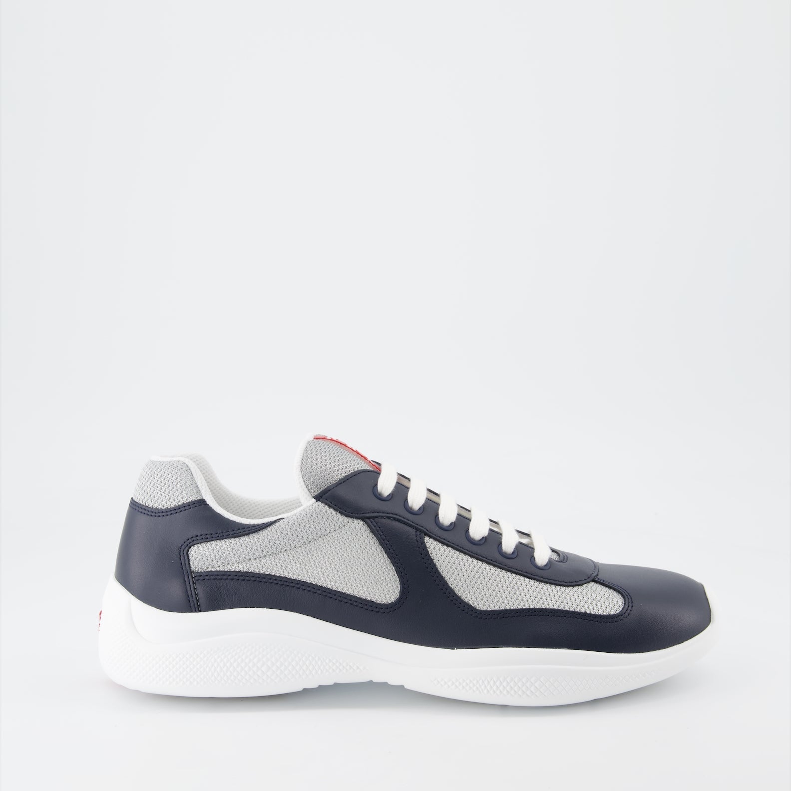 Prada sneakers, men's luxury footwear, America's Cup sneakers, blue-grey sneakers, high-end fashion sneakers