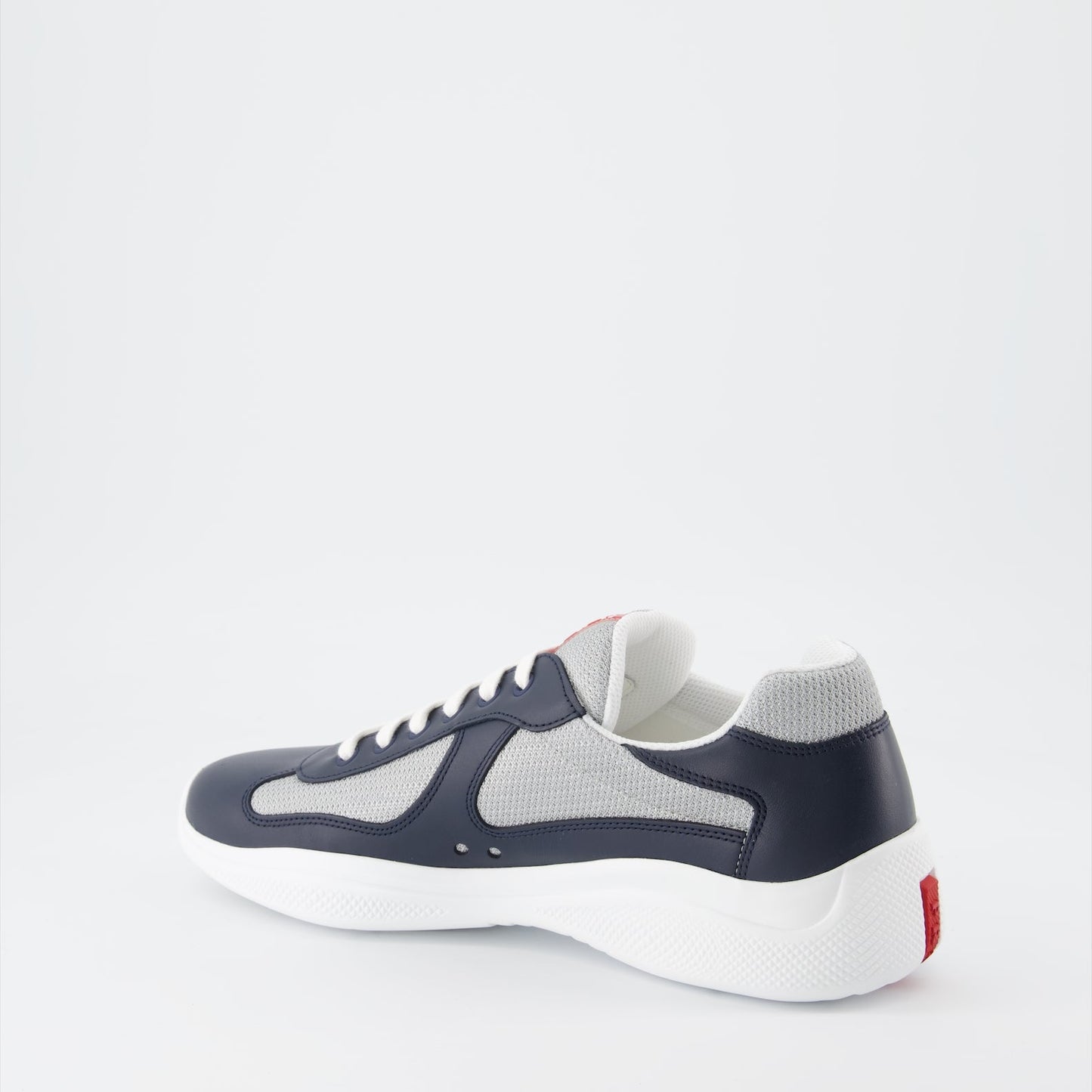 Prada sneakers, men's luxury footwear, America's Cup sneakers, blue-grey sneakers, high-end fashion sneakers