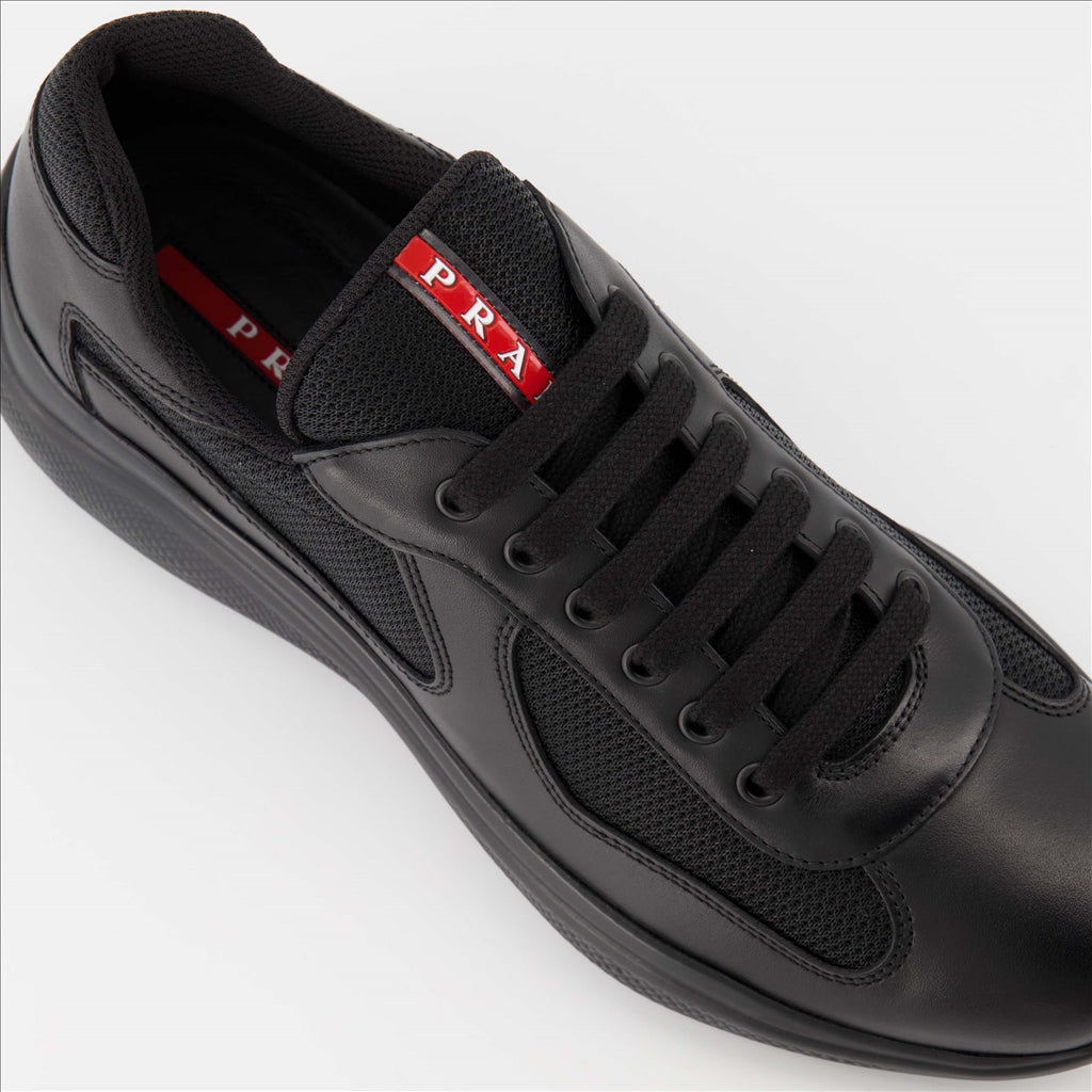 Prada, Men's Sneakers, Luxury, America's Cup, Black Shoes