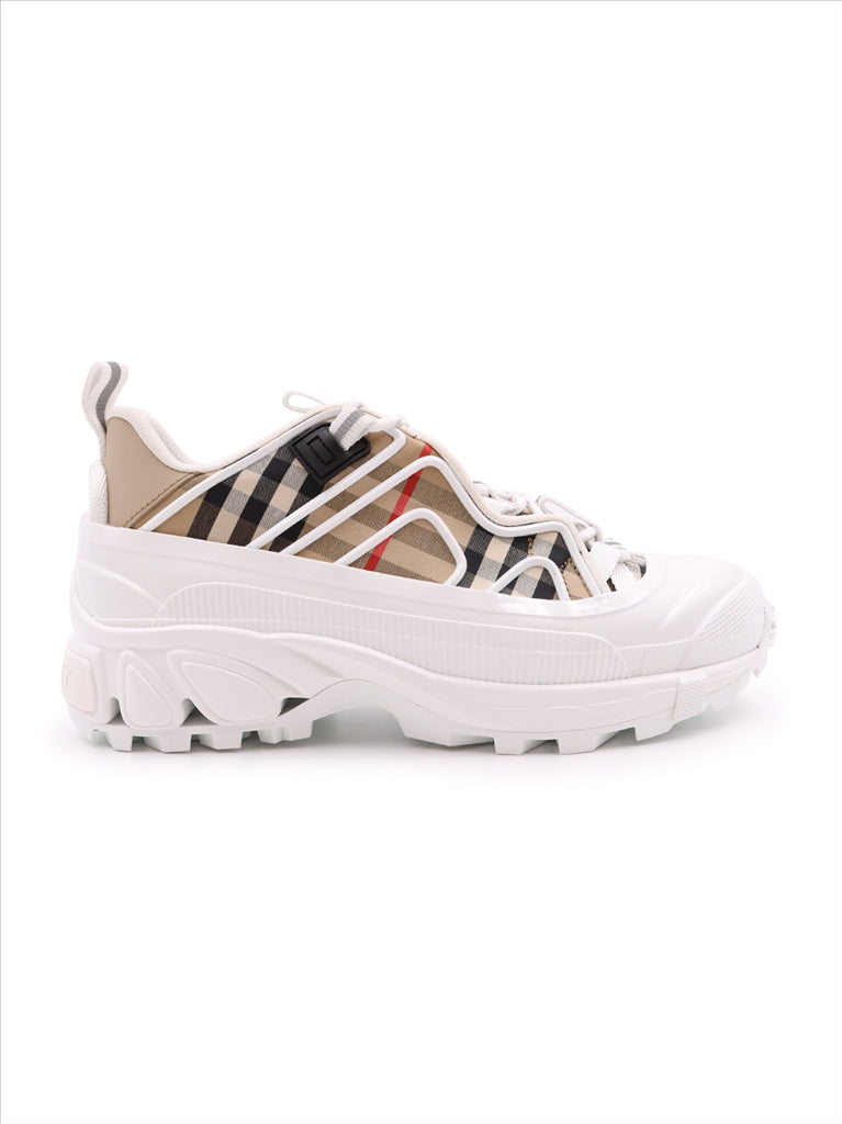 Burberry sneakers, luxury women's shoes, checkered sneakers, high-end footwear, Burberry Arthur shoes