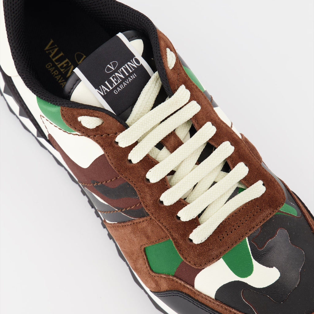 Valentino Garavani, Camouflage sneakers, luxury men's shoes, designer footwear, Rockrunner