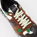 Valentino Garavani, Camouflage sneakers, luxury men's shoes, designer footwear, Rockrunner